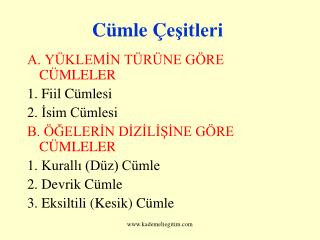 C ümle Ç eşitleri