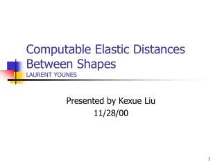 Computable Elastic Distances Between Shapes LAURENT YOUNES