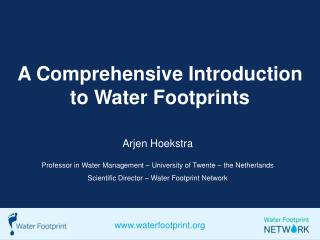 A Comprehensive Introduction to Water Footprints