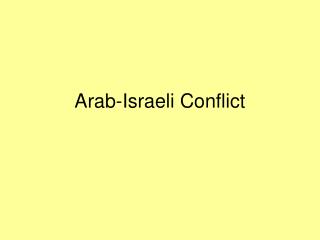 Arab-Israeli Conflict