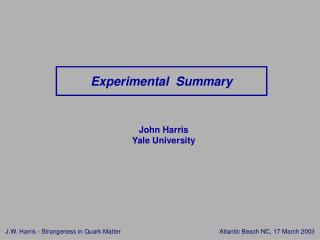 Experimental Summary