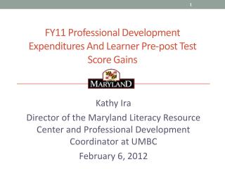 FY11 Professional Development Expenditures And Learner Pre-post Test Score Gains