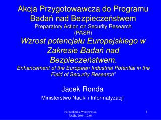 Jacek Ronda Ministerstwo Nauki i Informatyzacji