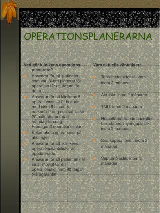 OPERATIONSPLANERARNA