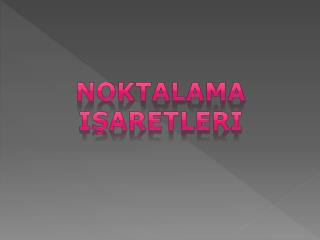 Noktalama işaretleri