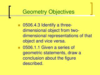 Geometry Objectives