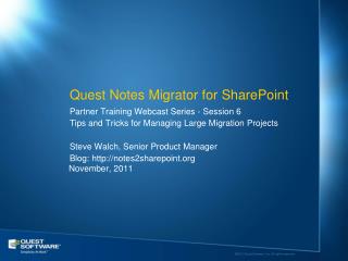 Quest Notes Migrator for SharePoint