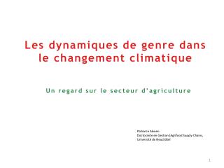 Les dynamiques de genre dans le changement climatique