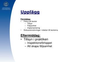 Upplägg