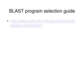 BLAST program selection guide