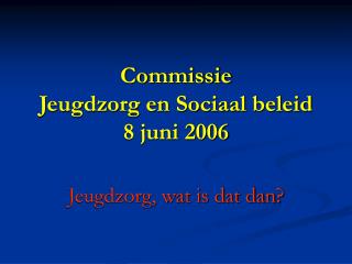 Commissie Jeugdzorg en Sociaal beleid 8 juni 2006