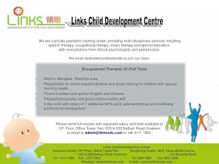 We are a private paediatric training center, providing multi-disciplinary services including