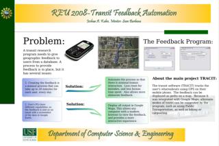 REU 2008-Transit Feedback Automation Joshua A. Kuhn, Mentor: Sean Barbeau