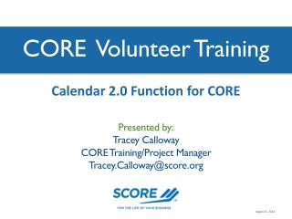 CORE Volunteer Training
