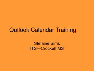 Outlook Calendar Training