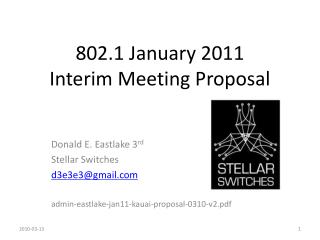 802.1 January 2011 Interim Meeting Proposal