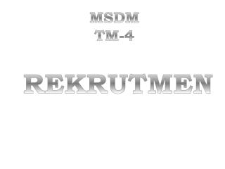 MSDM TM-4