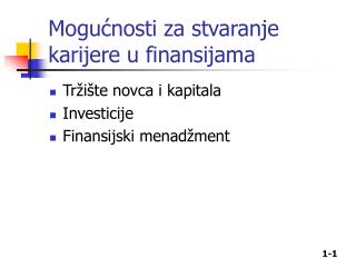 Mogućnosti za stvaranje karijere u finansijama