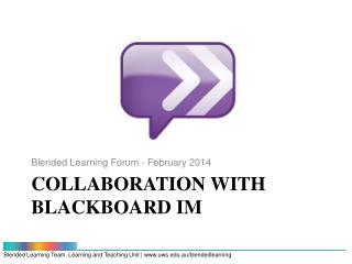 Collaboration with Blackboard IM