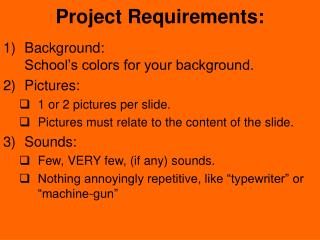 Project Requirements: