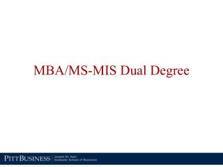 MBA/MS-MIS Dual Degree