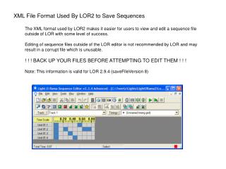 XML File Format Used By LOR2 to Save Sequences