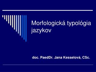 Morfologická typológia jazykov