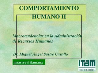 COMPORTAMIENTO HUMANO II