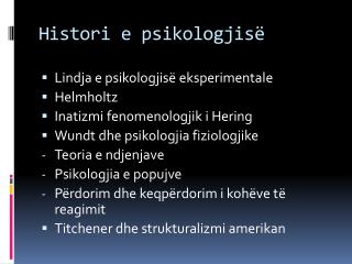 Histori e psikologjis ë
