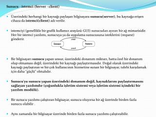 Sunucu - istemci (Server - client)