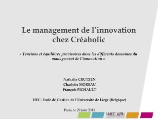 Le management de l’innovation chez Créaholic