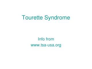 Tourette Syndrome