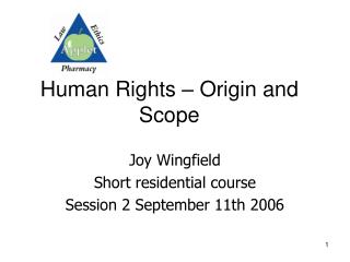 Human Rights – Origin and Scope