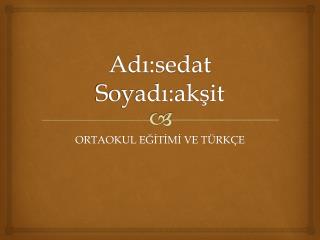 Adı:sedat Soyadı:akşit