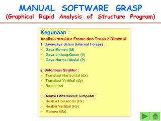 MANUAL SOFTWARE GRASP (Graphical Rapid Analysis of Structure Program)