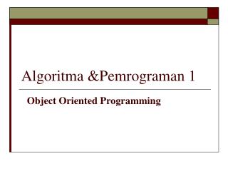 Algoritma &amp;Pemrograman 1