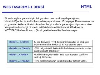 WEB TASARIMI-1 DERSİ