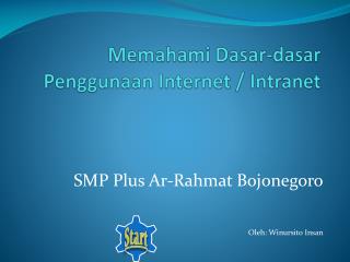 Memahami D asar-dasar P enggunaan Internet / Intranet