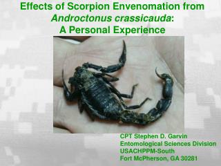 CPT Stephen D. Garvin Entomological Sciences Division USACHPPM-South Fort McPherson, GA 30281