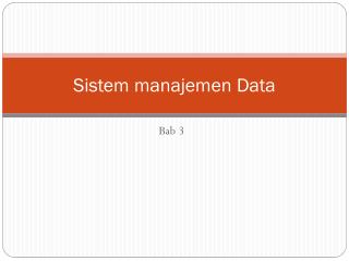 Sistem manajemen Data