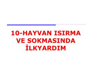 10-HAYVAN ISIRMA VE SOKMASINDA İLKYARDIM