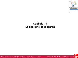 Capitolo 14 La gestione della marca