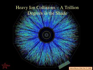 Heavy Ion Collisions – A Trillion Degrees in the Shade