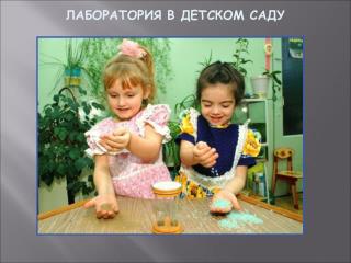 ЛАБОРАТОРИЯ В ДЕТСКОМ САДУ