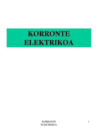 KORRONTE ELEKTRIKOA