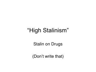 “High Stalinism”