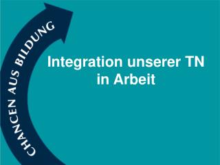 Integration unserer TN in Arbeit