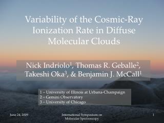 Variability of the Cosmic-Ray Ionization Rate in Diffuse Molecular Clouds