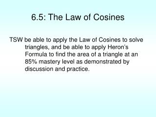 6.5: The Law of Cosines