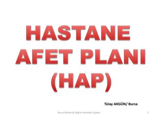 HASTANE AFET PLANI (HAP)